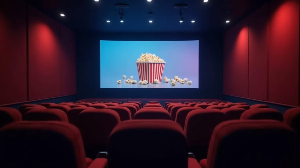 A cinema with popcorn